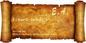 Eckert Artúr névjegykártya